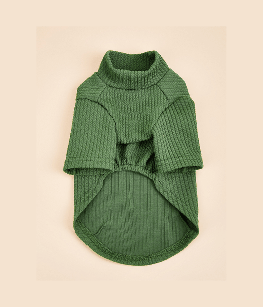 Green Small Plaid Pet Sweater - Cozy Vest Clothing for Cats and Small Dogs