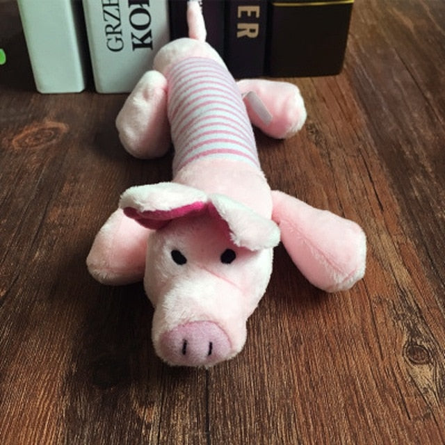 Squeak-n'-Chew Fleece Plush Toy (Pig, Elephant, and Duck)
