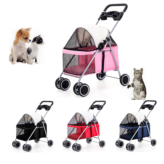 Cat Teddy Outdoor Portable Folding Pet Stroller