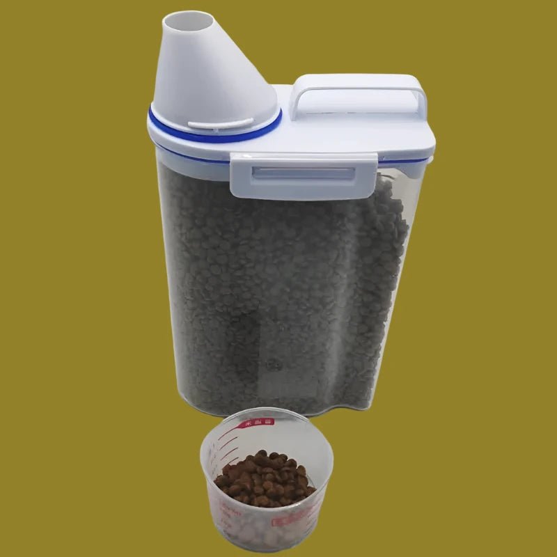 1.5kg/2kg Cat Food Moisture-Proof Plastic Storage Containers with Measuring Cup