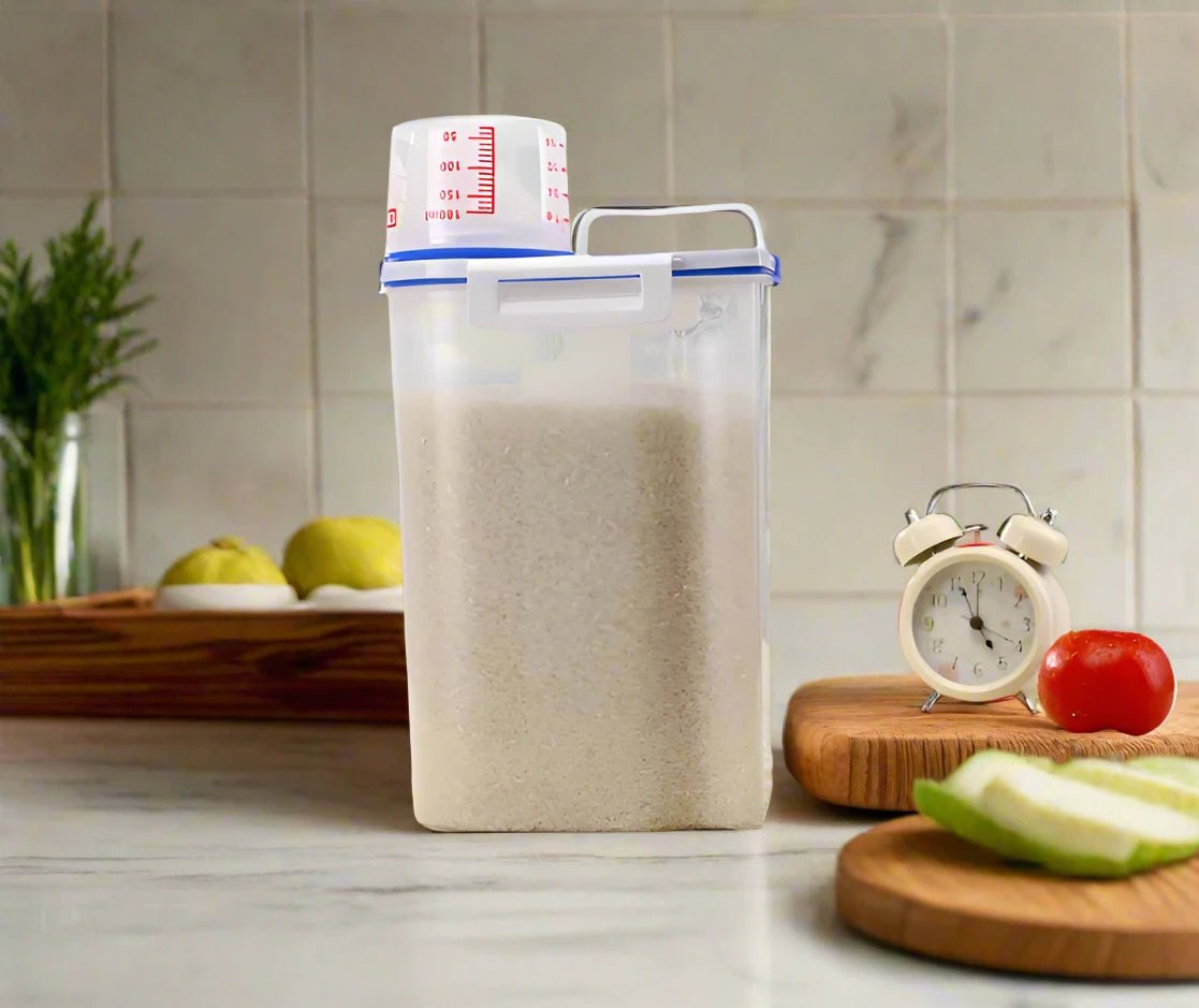 1.5kg/2kg Cat Food Moisture-Proof Plastic Storage Containers with Measuring Cup