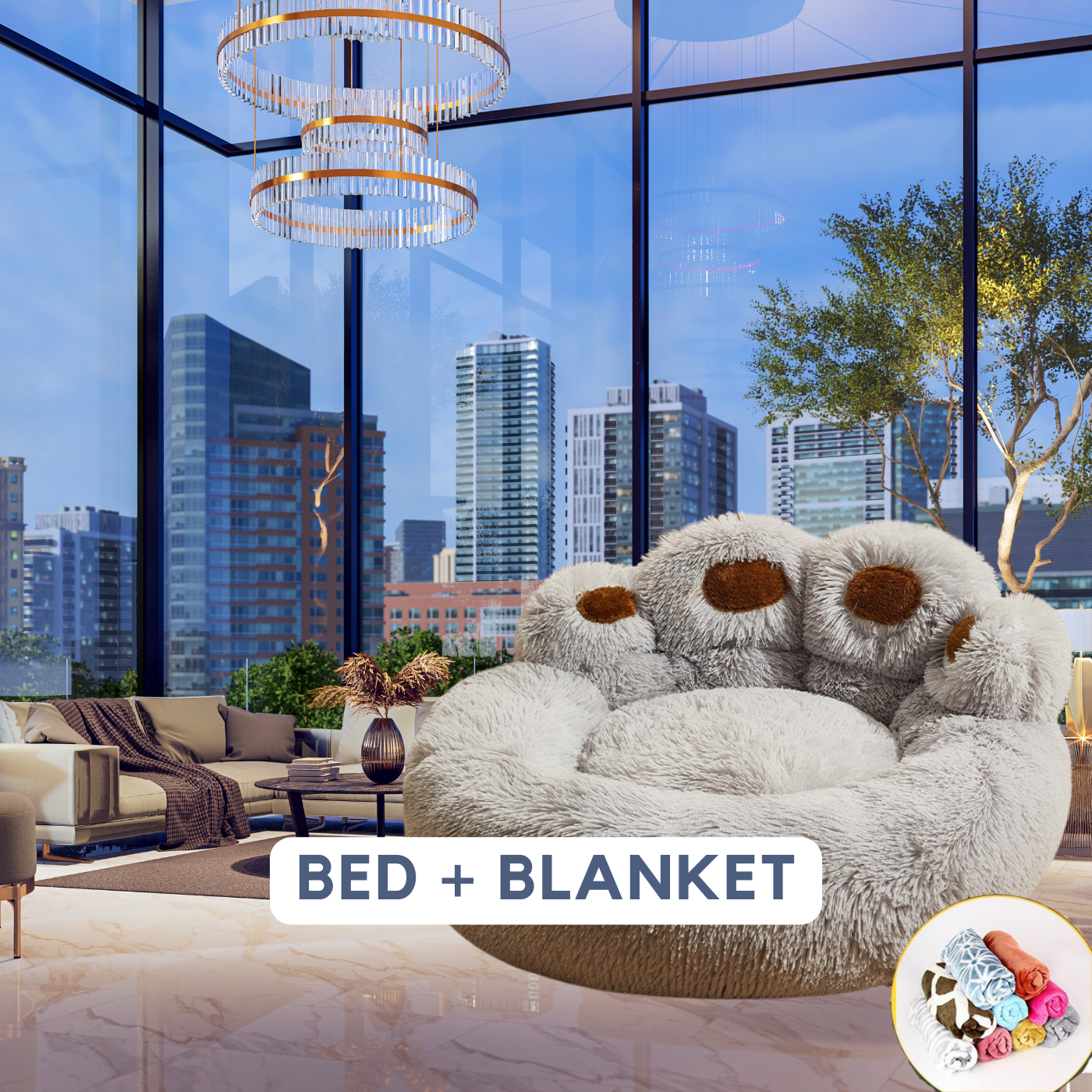 Teddy Paw Nest Winter Washable Deep Sleep Mattress