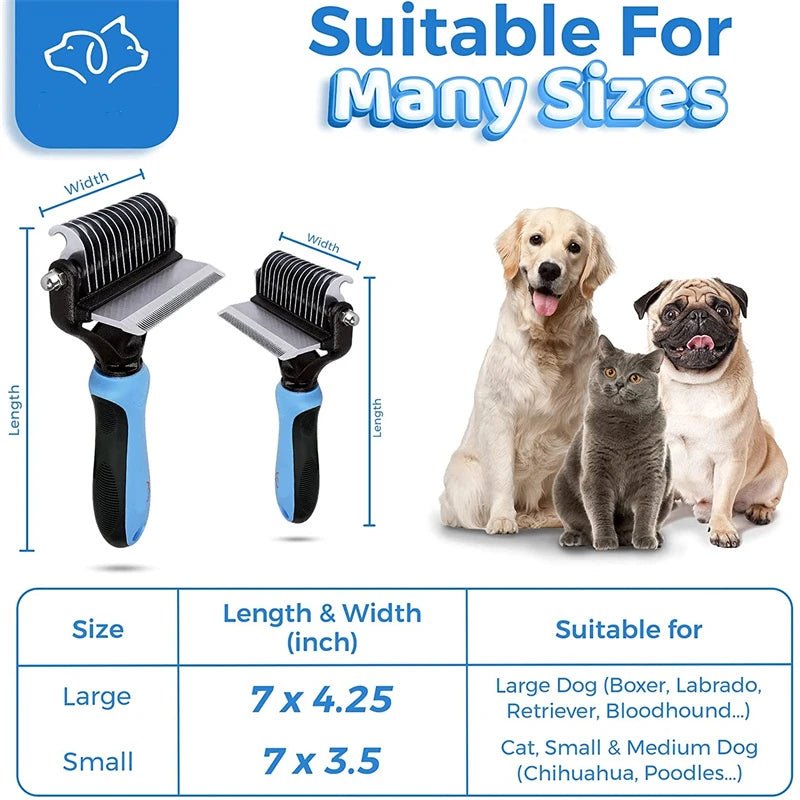 2-in-1 Pet Shedding Tool - Opens Hair Knots