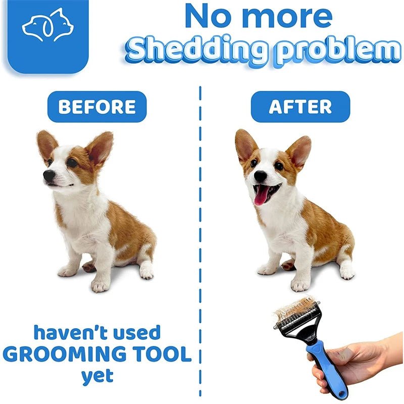 2-in-1 Pet Shedding Tool - Opens Hair Knots