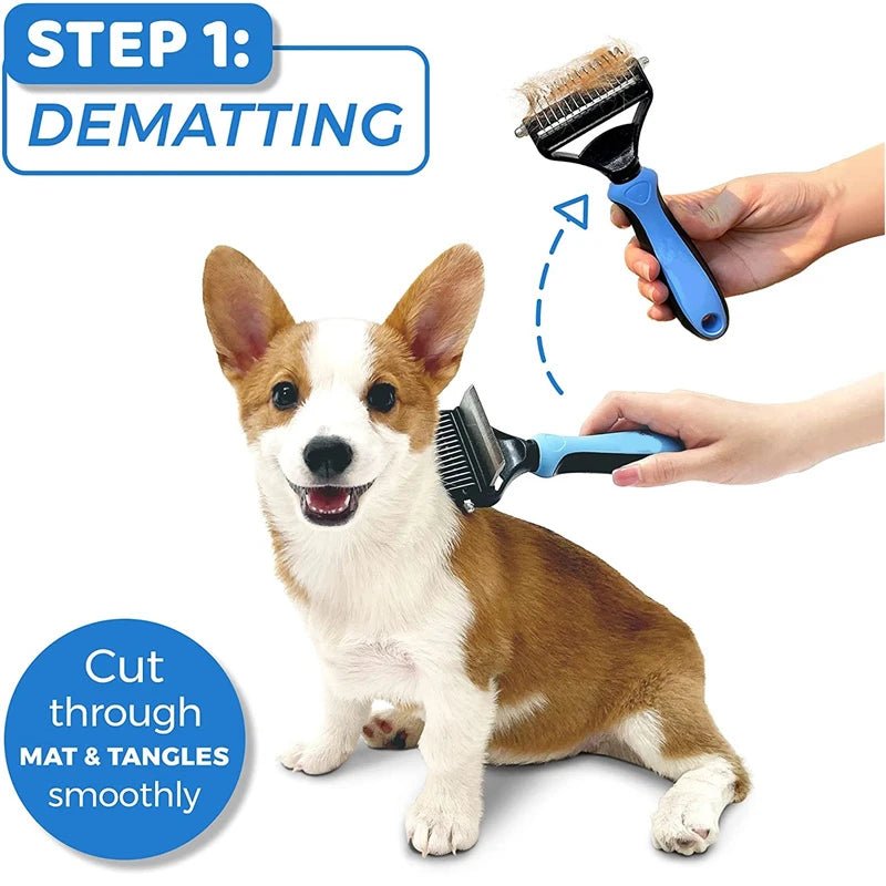 2-in-1 Pet Shedding Tool - Opens Hair Knots