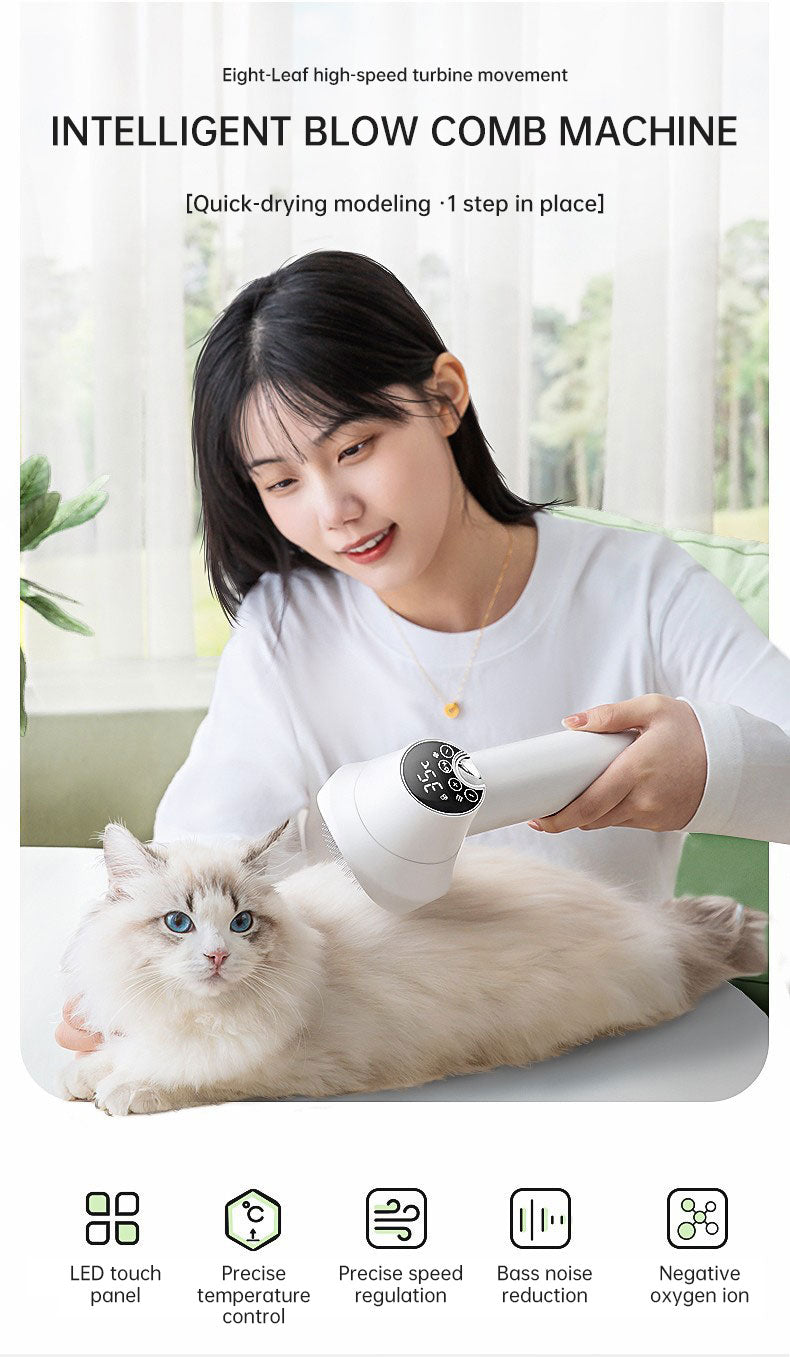 2-in-1 Smart Pet Hair Dryer and Blow Comb