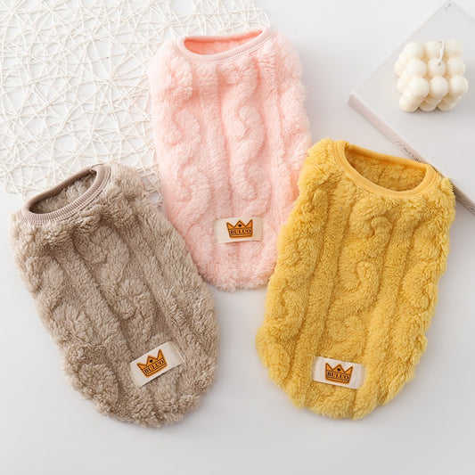 Autumn and Winter Warm Cotton Teddy Jacket Vest for Cat and Dog