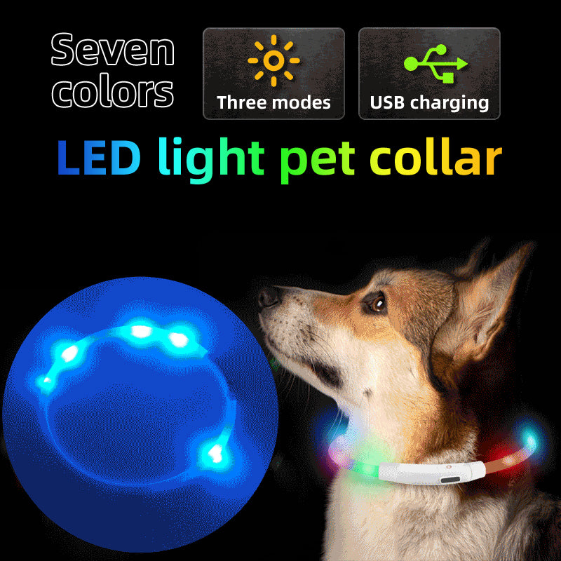 Cuttable USB Rechargeable Silicone Luminous LED Collar