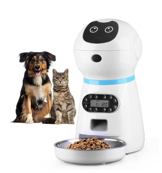 3.5L Automatic Robot Pet Feeder with Stainless Steel Tray