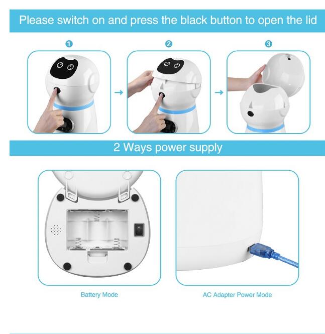 3.5L Automatic Robot Pet Feeder with Stainless Steel Tray