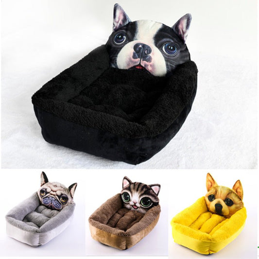 3D Cartoon Shape Dog and Cat Bathtub-Style Bed