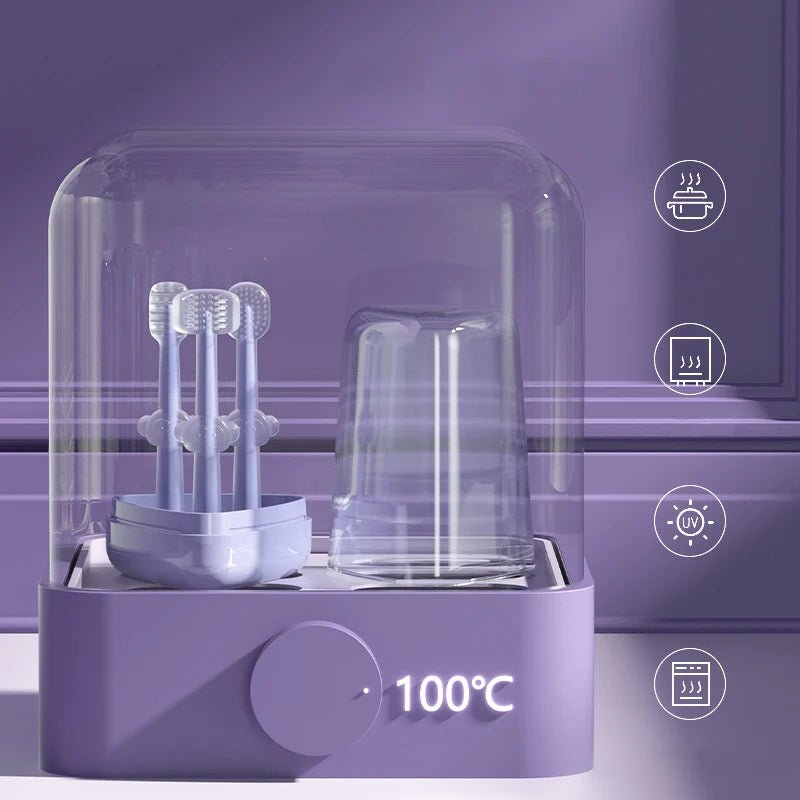 3PC/Set Pet Toothbrush Purple Cat Silica Gel Brush