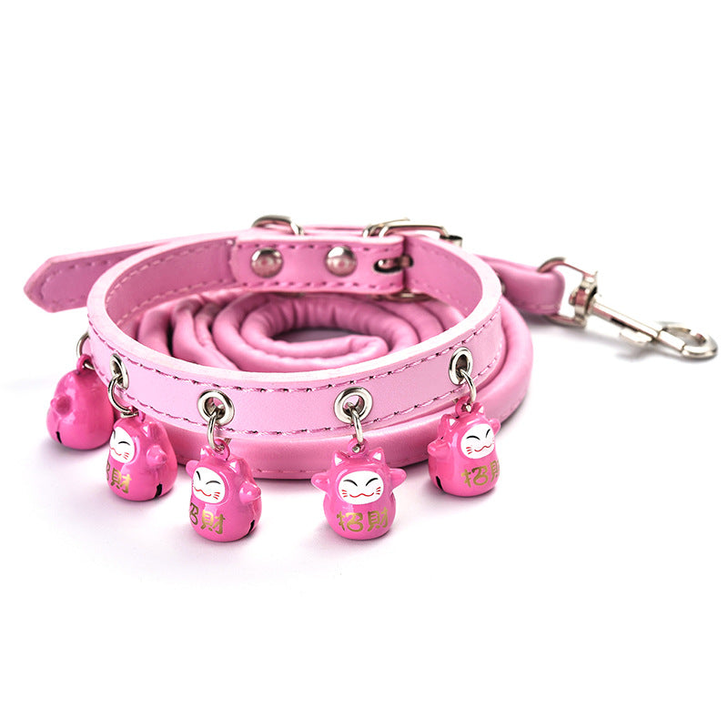 Winnie-The-Pooh Cartoon Bells Pet Collar and Leash Set