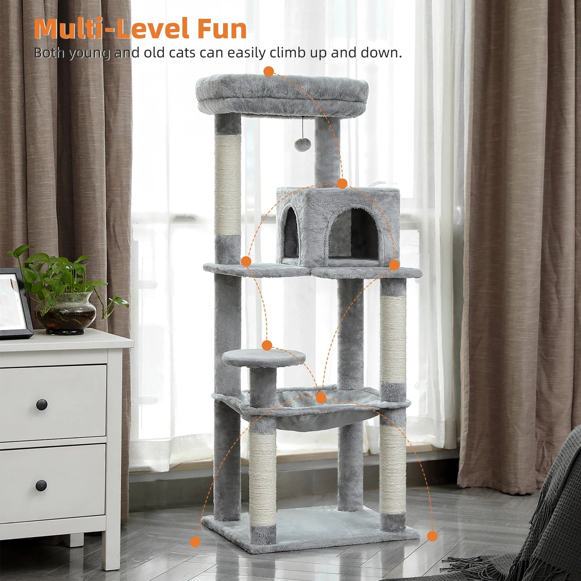 5-Level Cat Tower Hammock
