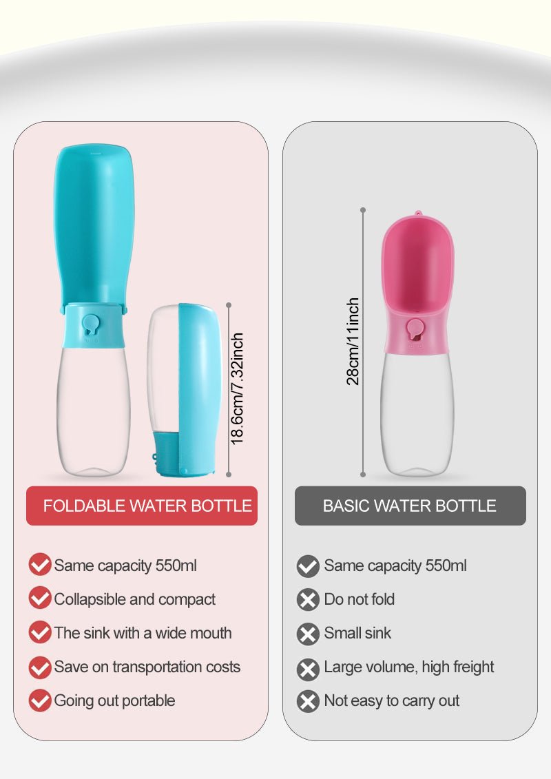 550ML Large Capacity Portable Outdoor Water Bottle with Drinking Cup