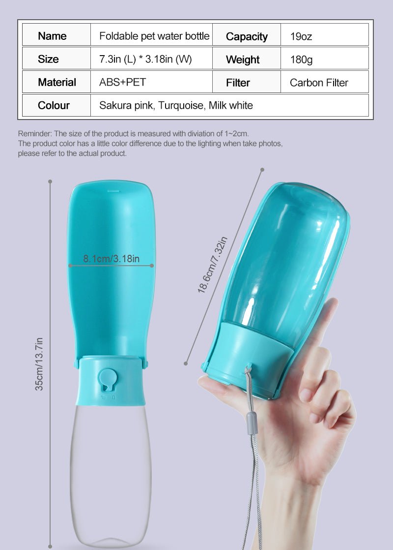 550ML Large Capacity Portable Outdoor Water Bottle with Drinking Cup