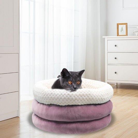 Deep Sleep Bed Semi-Enclosed Round Soft Ice Velvet