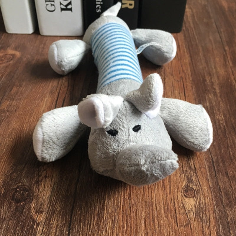 Squeak-n'-Chew Fleece Plush Toy (Pig, Elephant, and Duck)