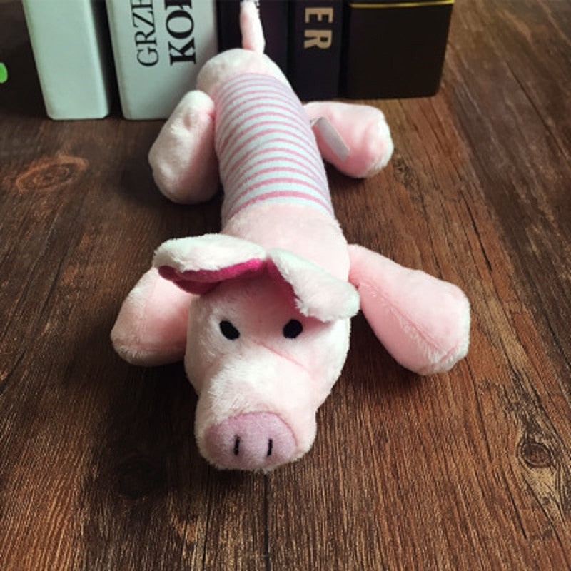 Squeak-n'-Chew Fleece Plush Toy (Pig, Elephant, and Duck)
