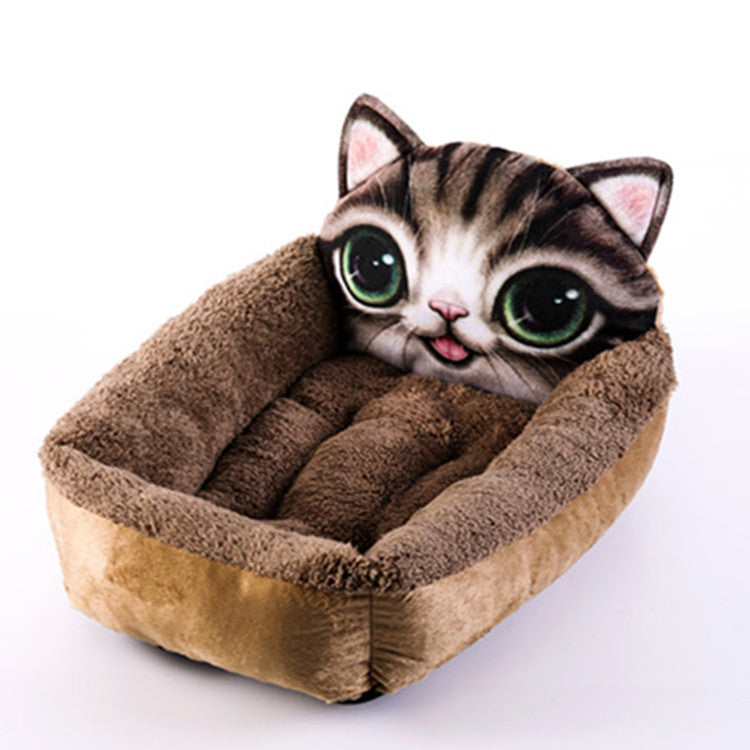 3D Cartoon Shape Dog and Cat Bathtub-Style Bed