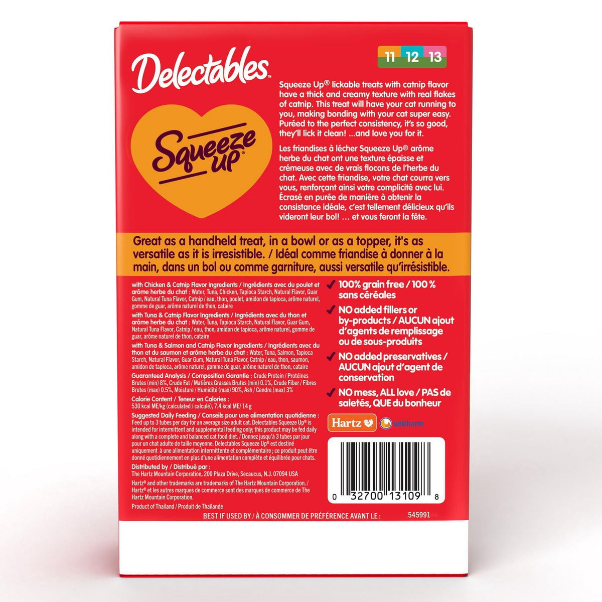 Delectables Chicken & Cat Nip, Tuna & Catnip, Tuna & Salmon Cat Nip Squeeze Up™ Cat Treat, 20 Pack