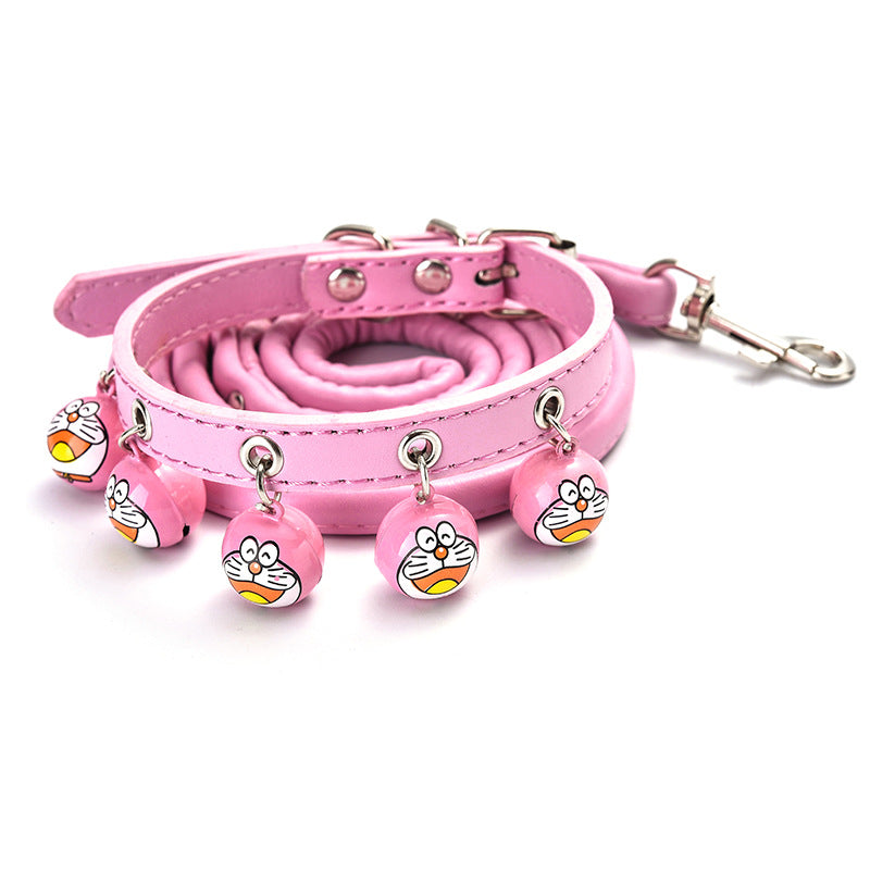 Winnie-The-Pooh Cartoon Bells Pet Collar and Leash Set