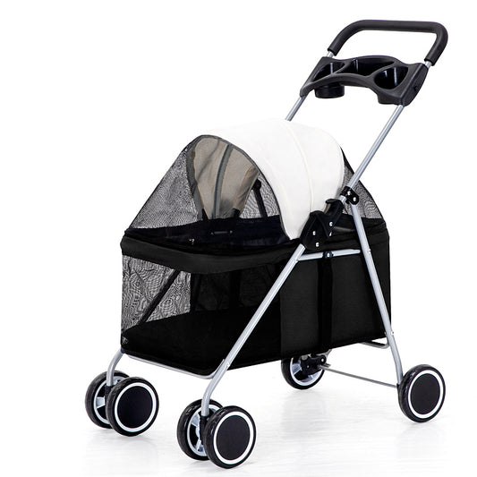 Cat Teddy Outdoor Portable Folding Pet Stroller