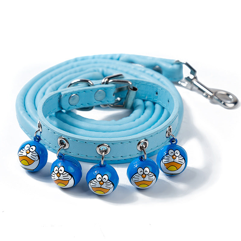 Winnie-The-Pooh Cartoon Bells Pet Collar and Leash Set