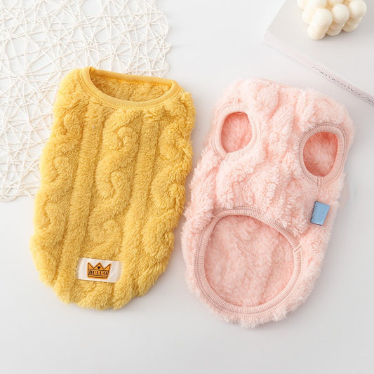 Autumn and Winter Warm Cotton Teddy Jacket Vest for Cat and Dog