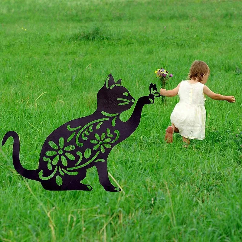 Black Cat Garden Stake