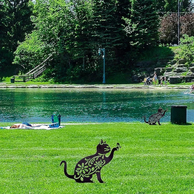 Black Cat Garden Stake