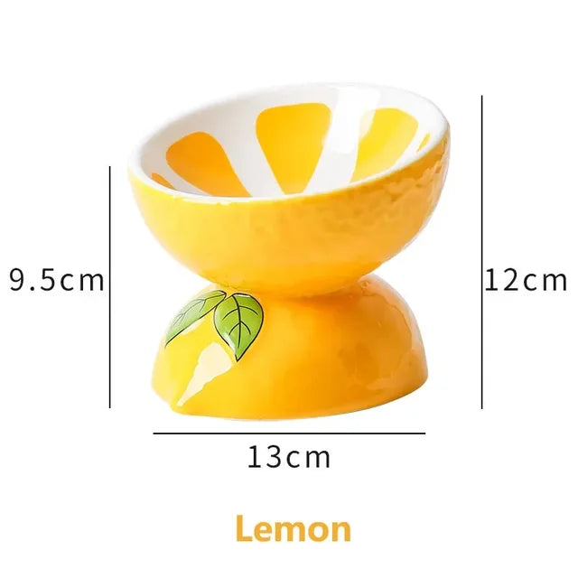Ceramic Cervical Neck Fruity Cat Bowls