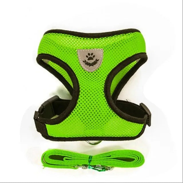 Breathable Reflective Cat Harness with Adjustable Lead Leash