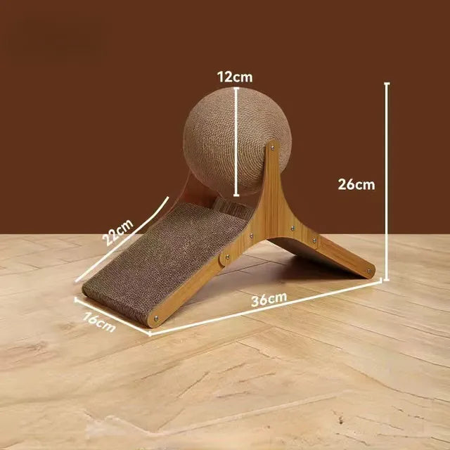 Wooden Rotating Sisal Rope Ball Tower & Climbing Frame