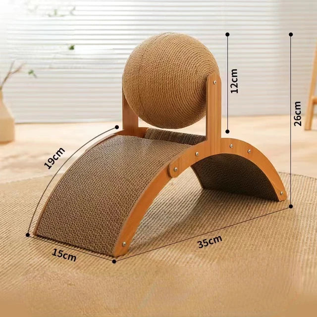 Wooden Rotating Sisal Rope Ball Tower & Climbing Frame