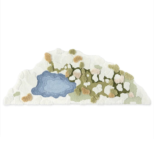 DAVINRICH 3D Garden Moss Tufting Wool Hand Made High-Class Luxury Carpet