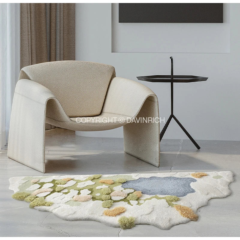 DAVINRICH 3D Garden Moss Tufting Wool Hand Made High-Class Luxury Carpet