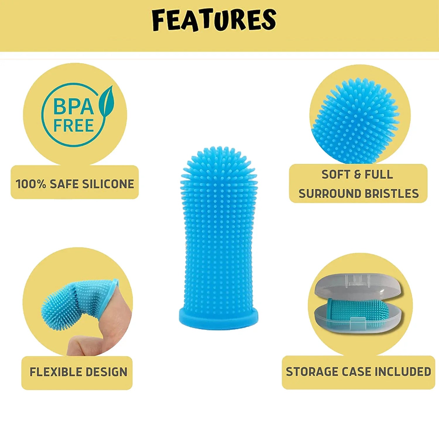 Super Soft Pet Finger Toothbrush Non-Toxic Silicone