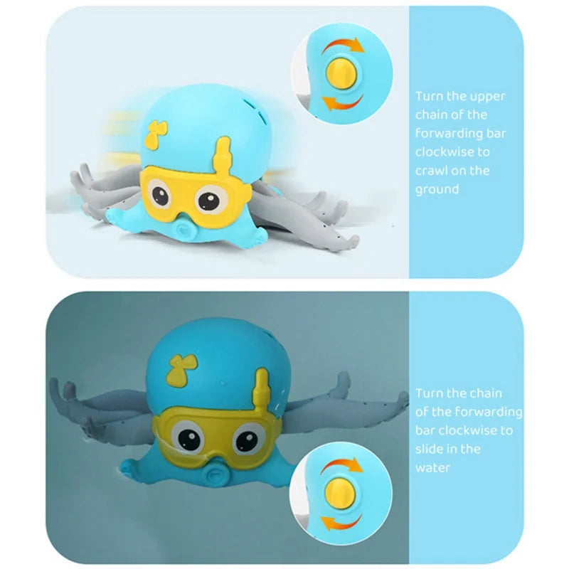 Clockwork Octopus Cat Toy for Land and Water