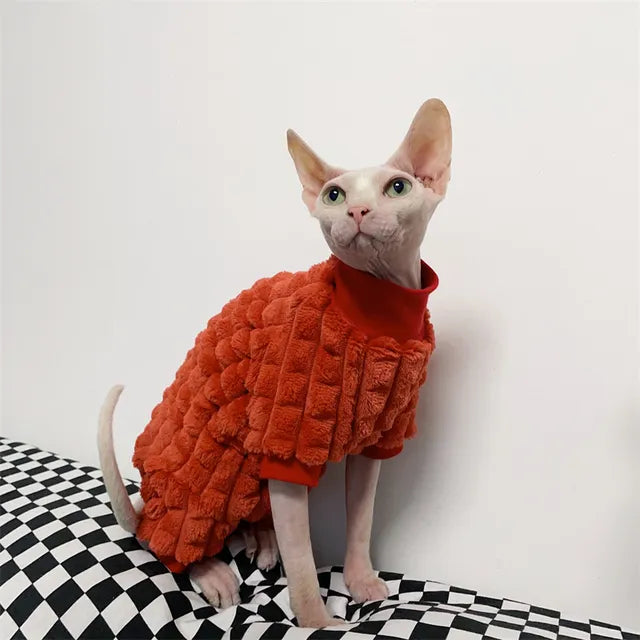 Elegant Warm Sphynx Cat Turtleneck Sweater