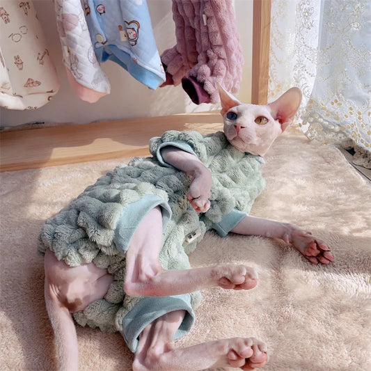 Elegant Warm Sphynx Cat Turtleneck Sweater