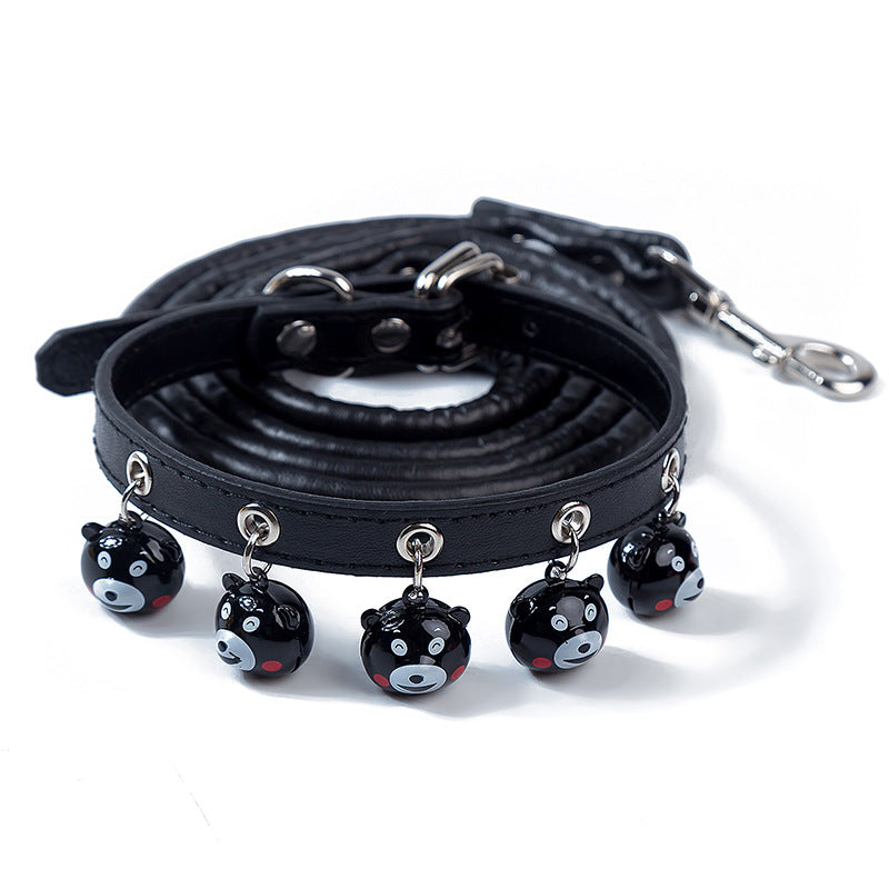 Winnie-The-Pooh Cartoon Bells Pet Collar and Leash Set