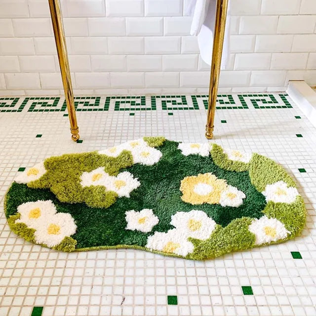 Garden Bloom Flowers Shaggy Tufted Non-Slip Carpet
