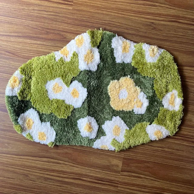 Garden Bloom Flowers Shaggy Tufted Non-Slip Carpet