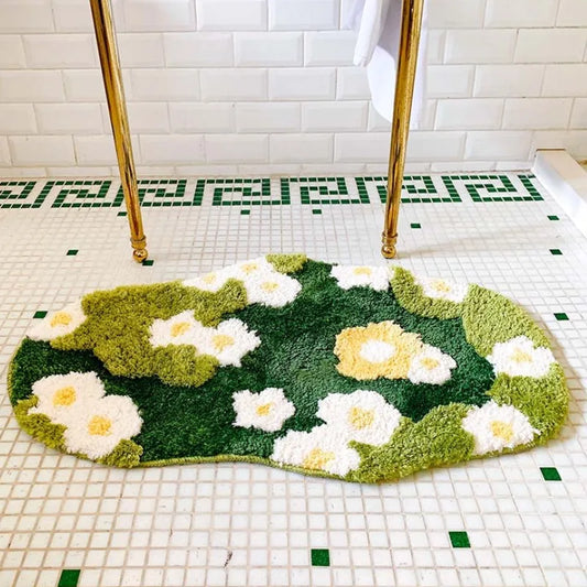 Garden Bloom Flowers Shaggy Tufted Non-Slip Carpet