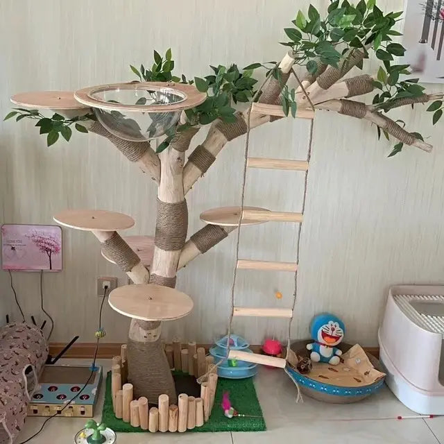 Indoor Simulation Tree for Cat with Large Family Climbing Frame