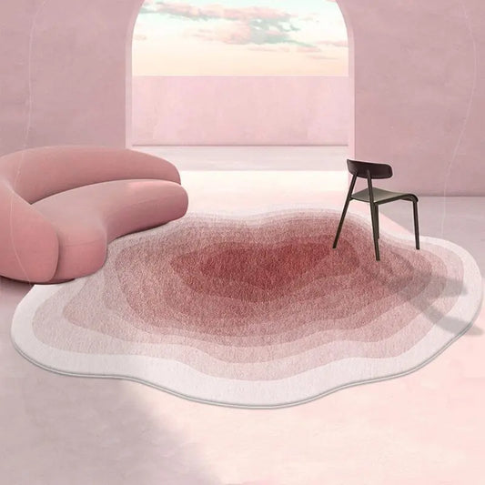 Irregular Solid Non-Slip Color Plush Carpet Nordic Style