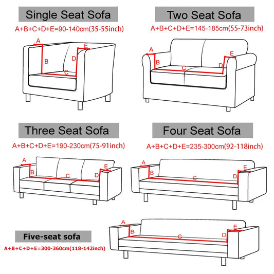 Elastic Polar Fleece Sofa Cover for 1/2/3/4/5 Seater Couch