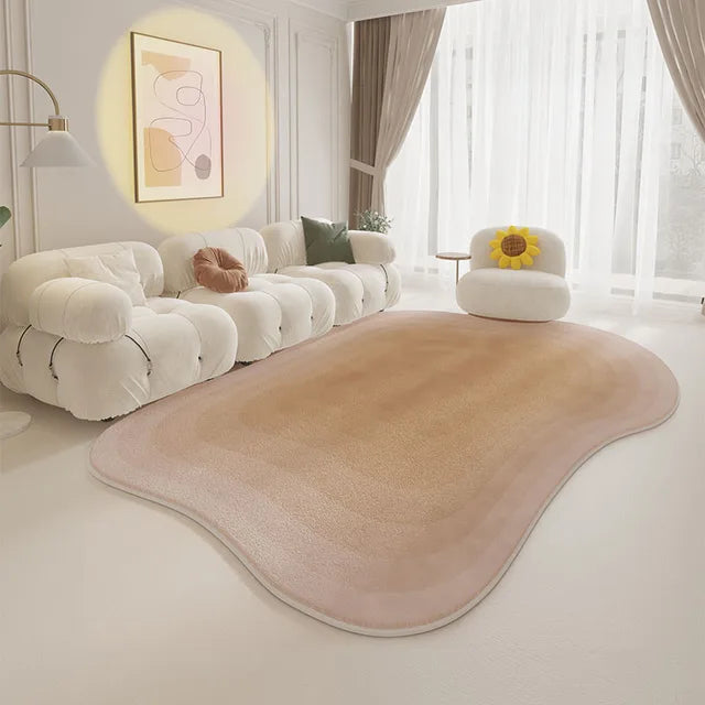 Modern Irregular Carpet Cream Style
