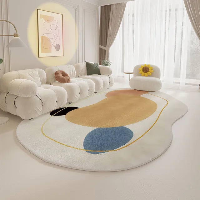 Modern Irregular Carpet Cream Style